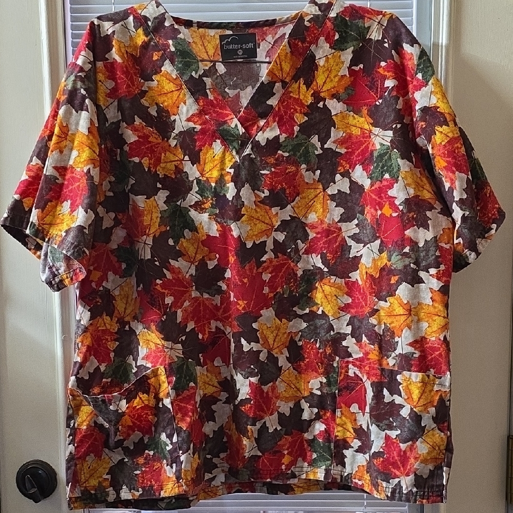 Butter Women's Top with Autumn Leaf Print
